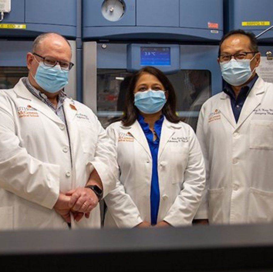 UTHealth researchers and physicians, from left, Luis Ostrosky, MD; Bela Patel, MD; and Henry Wang, MD, MPH, are leading clinical trials on COVID-19.